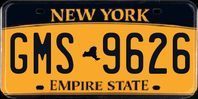 NY license plate GMS9626
