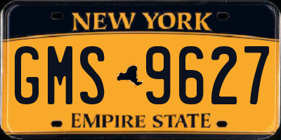 NY license plate GMS9627