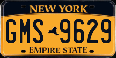 NY license plate GMS9629