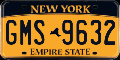 NY license plate GMS9632