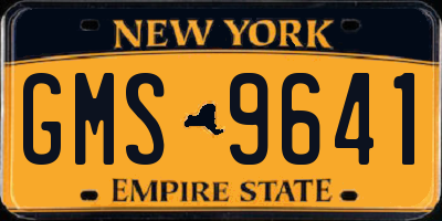 NY license plate GMS9641