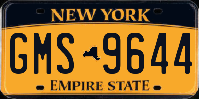 NY license plate GMS9644