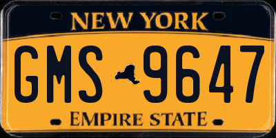 NY license plate GMS9647