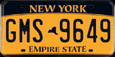 NY license plate GMS9649