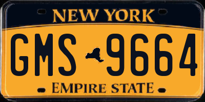 NY license plate GMS9664