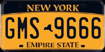 NY license plate GMS9666