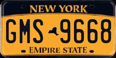 NY license plate GMS9668