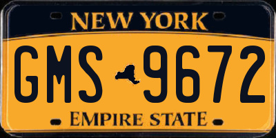 NY license plate GMS9672