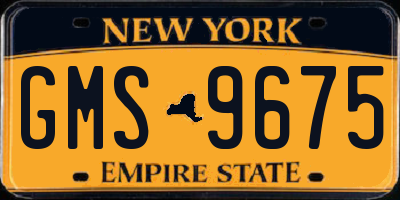 NY license plate GMS9675
