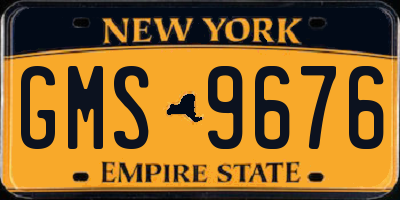 NY license plate GMS9676