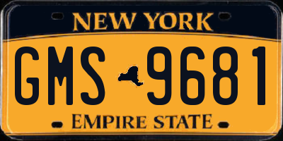 NY license plate GMS9681
