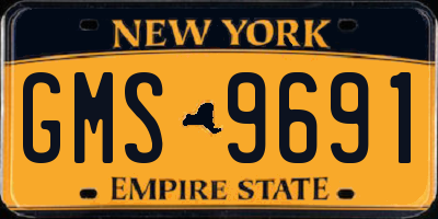 NY license plate GMS9691