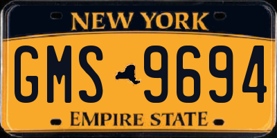 NY license plate GMS9694