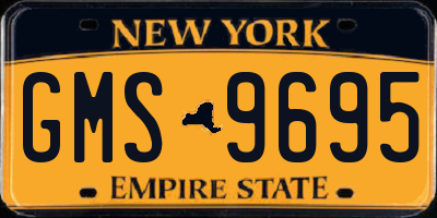 NY license plate GMS9695