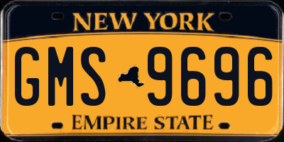 NY license plate GMS9696