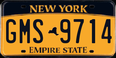 NY license plate GMS9714