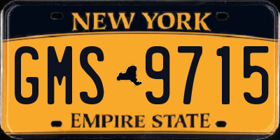 NY license plate GMS9715