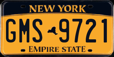 NY license plate GMS9721