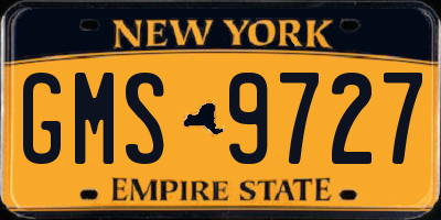 NY license plate GMS9727