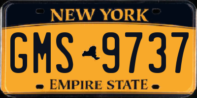 NY license plate GMS9737