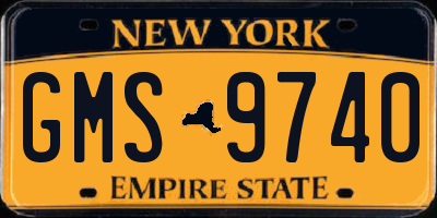 NY license plate GMS9740