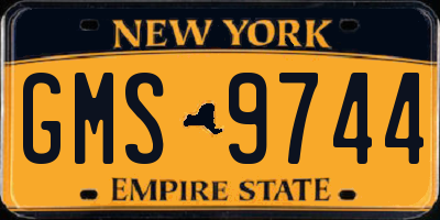 NY license plate GMS9744