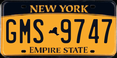 NY license plate GMS9747