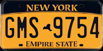 NY license plate GMS9754