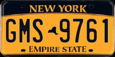 NY license plate GMS9761