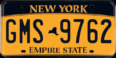 NY license plate GMS9762
