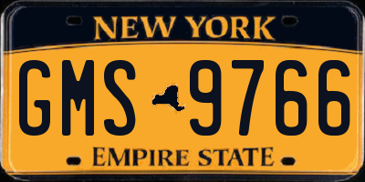 NY license plate GMS9766