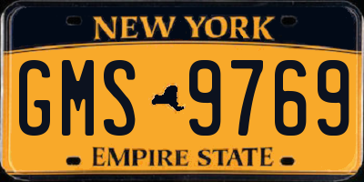 NY license plate GMS9769