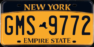 NY license plate GMS9772