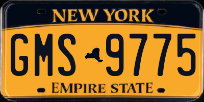 NY license plate GMS9775