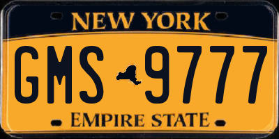 NY license plate GMS9777