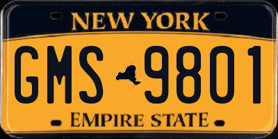 NY license plate GMS9801