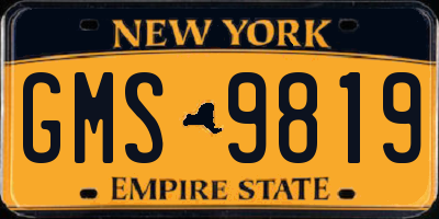 NY license plate GMS9819