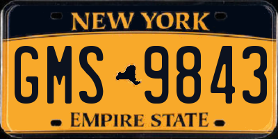 NY license plate GMS9843