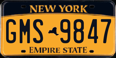 NY license plate GMS9847
