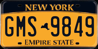 NY license plate GMS9849