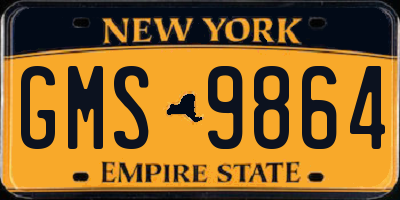 NY license plate GMS9864