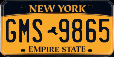NY license plate GMS9865