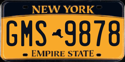 NY license plate GMS9878