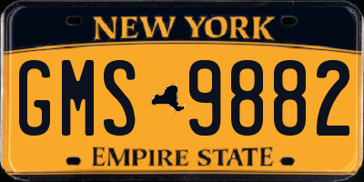 NY license plate GMS9882