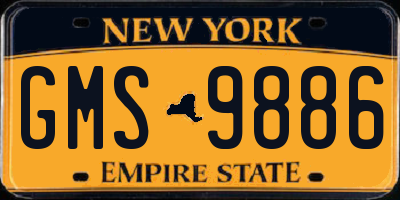 NY license plate GMS9886
