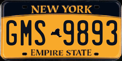 NY license plate GMS9893