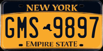 NY license plate GMS9897