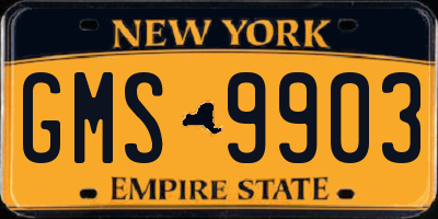 NY license plate GMS9903