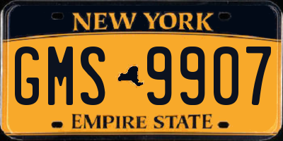 NY license plate GMS9907