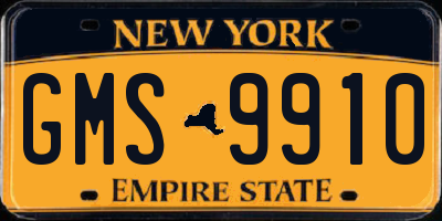 NY license plate GMS9910